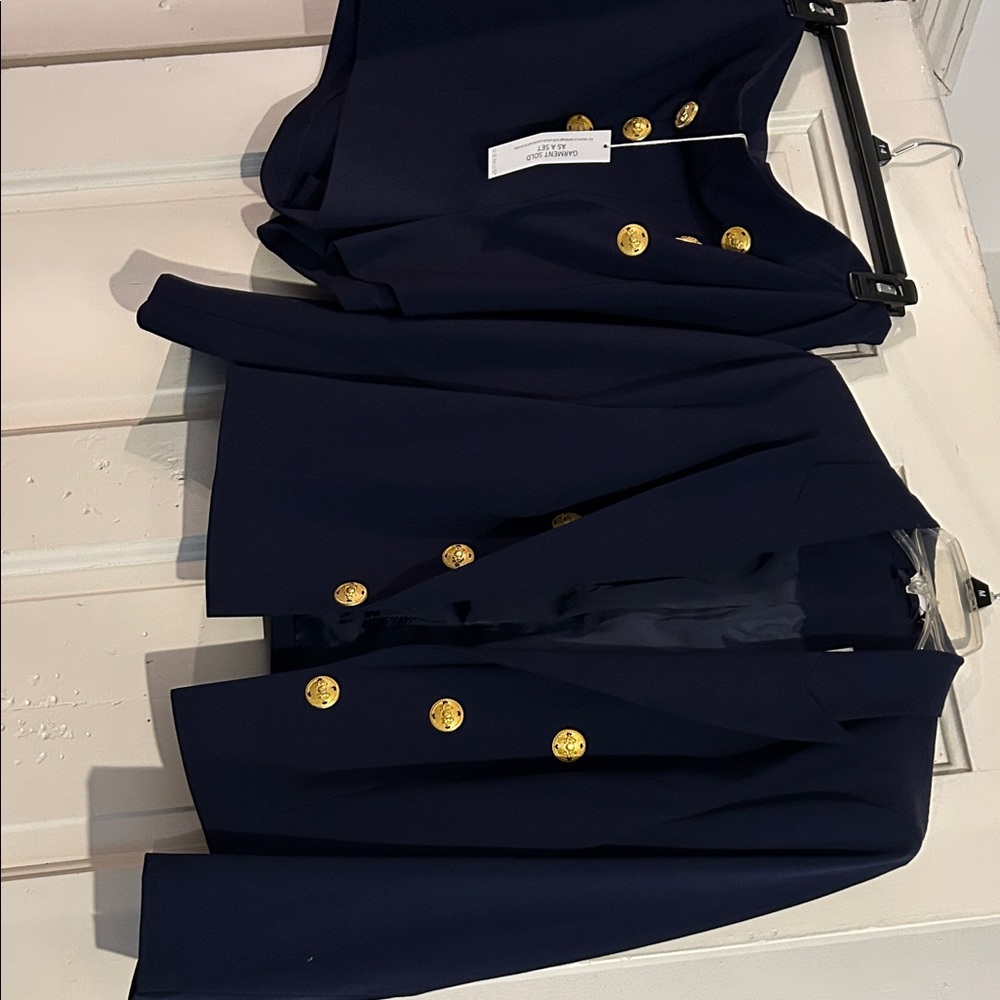 Navy Blazer and short set with Gold Buttons
